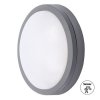 Prisadené nástenné / stropné LED osvetlenie SIENA s čidlom, 20W, denná biela, okrúhle, šedé, IP54