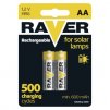 Nabíjacie batérie do solárnych lámp RAVER AA (HR6), 600 mAh, 2 ks