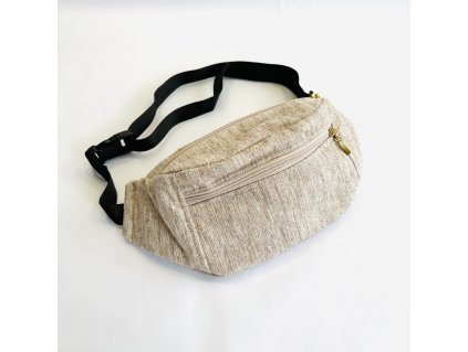 Lněná crossbody ledvinka CINNAMON