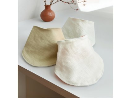 Lněný slintáček - bryndáček (sada 3ks)