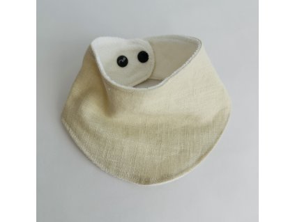 Lněný bryndáček BEIGE  / slintáček