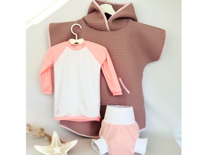 Set k vode ORCHID  / Plavky, Poncho, Tričko s UV ochranou 🌼