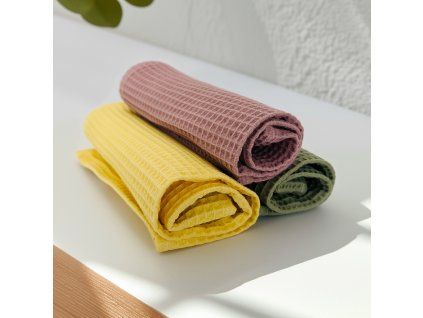 Ručníky wafle, sada 3ks  / Do každé domácnosti