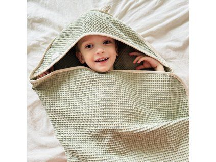 Osuška wafle PISTACHIO  / Extra velká 100x100cm 💫