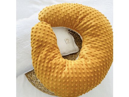 Dojčiaci set (minky-ľan) MANGO  dojčiaci + oporný vankúš