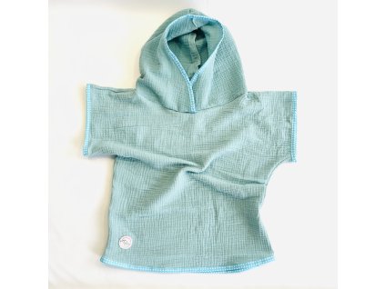 Mušelínové Poncho AZURE  na pláž aj k bazénu