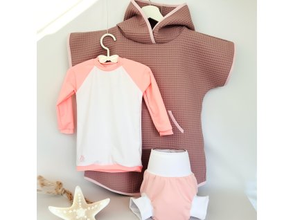 SET k vode ORCHID  / Plavky, Poncho, Tričko s UV ochranou 🌼