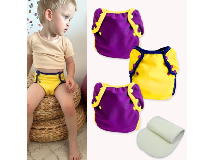 Sada tréningových nohavičiek GRAPE (3+1)  💦 3 ks rozopínacie nohavičky + 1 ks BOOSTER