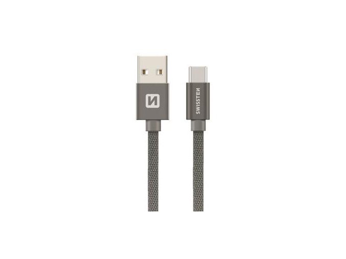 153770 datovy kabel swissten usb micro usb 20 cm sedy