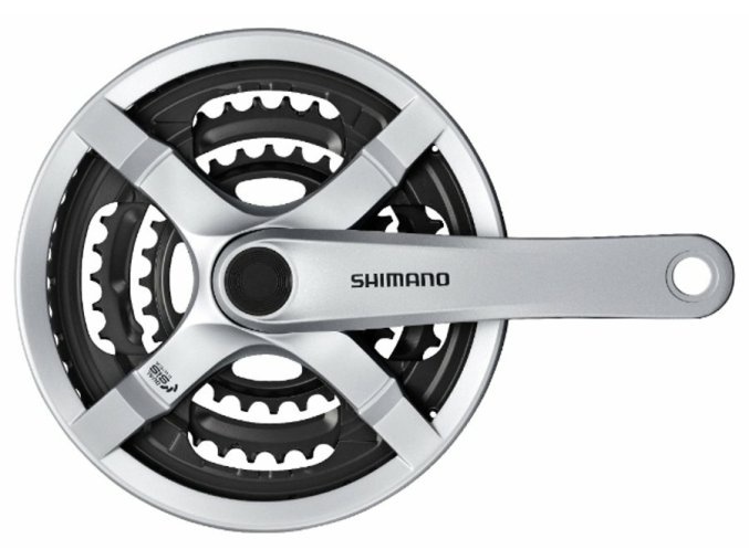 155912 kliky shimano tourney fc ty501 s 170mm 48 38 28 zubu stribrne s krytem v krabicce