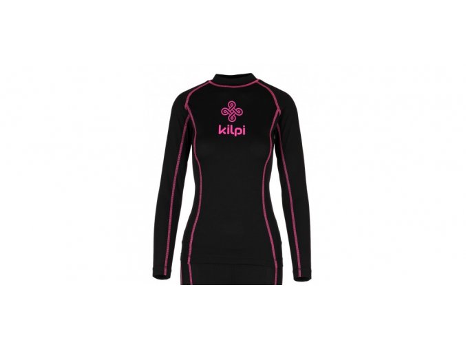 Juniorské funkční triko s dlouhým rukávem Kilpi Takas jr černo růžová (velikost: 146)