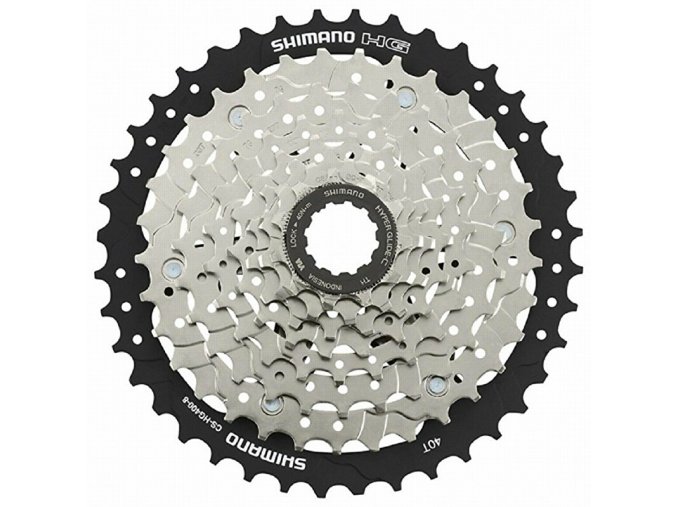 224001 8 kazeta shimano cs hg400 11 40 zubu stribrna cerna v krabicce