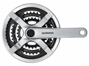 155912 kliky shimano tourney fc ty501 s 170mm 48 38 28 zubu stribrne s krytem v krabicce