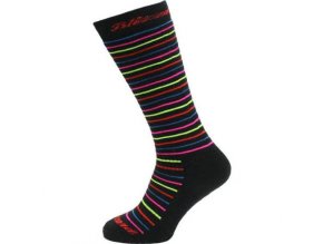 Juniorské lyžařské ponožky Blizzard Viva allround ski socks junior , black / rainbow stripes (velikost: 39-42)