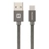 153770 datovy kabel swissten usb micro usb 20 cm sedy