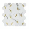 mozaika hexagon bílo zlatá