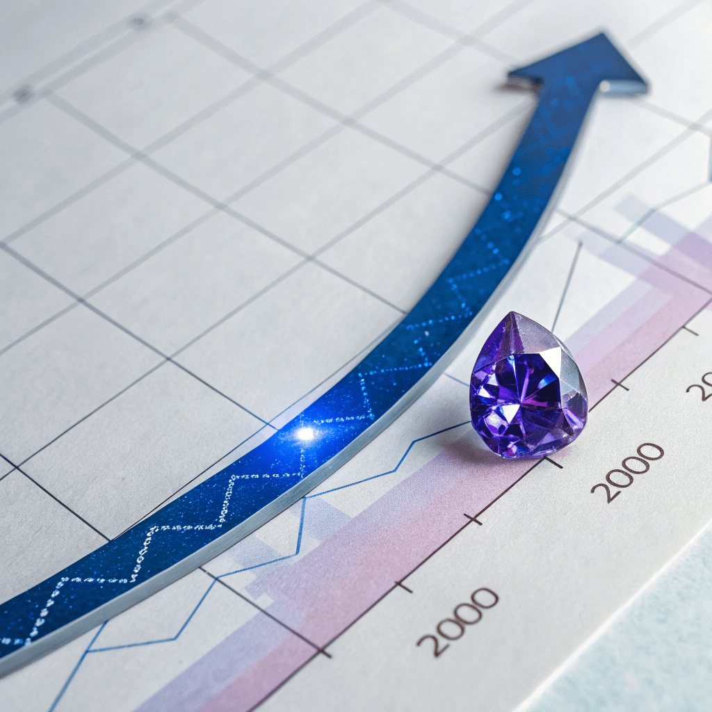 Cenový vývoj tanzanitu 1990 – 2025