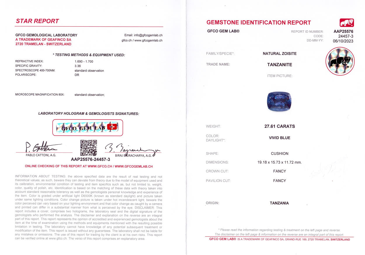Jak číst certifikát tanzanitu (praktický návod)