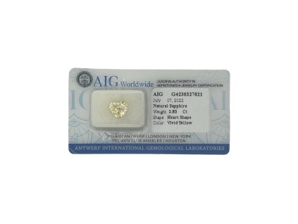Žlutý safír 2.83 ct