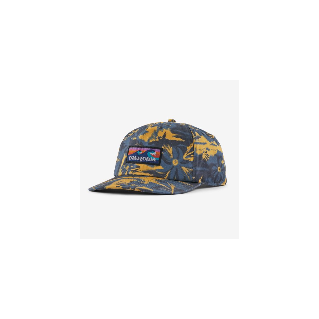Patagonia Boardshort Label Funfarer Cap - Cliffs and Waves: Utility Blue