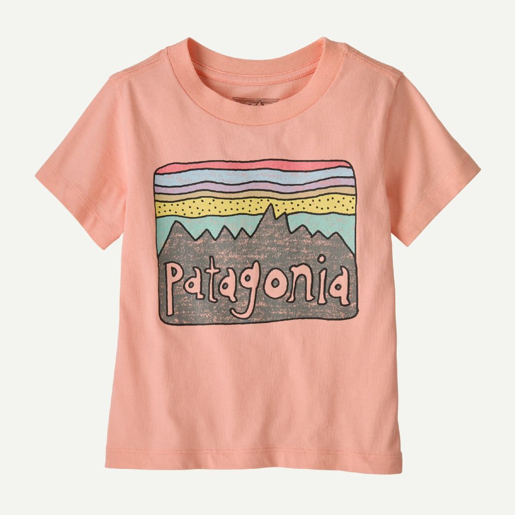 Patagonia Baby Fitz Roy Skies T-Shirt - Sunlit Pink