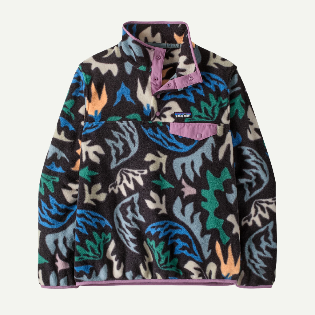 Patagonia Women's Lightweight Synchilla® Snap-T® Fleece Pullover - Kaleido Black