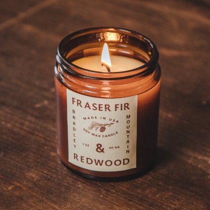 Fraser Fir and Redwood Candle - Bradley MountainBRADLEY 0065
