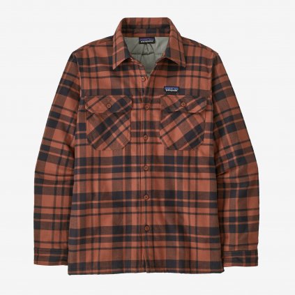 Patagonia - M's Insulated Organic Cotton Fjord Flannel Shirt - Ice Caps: Burl Red