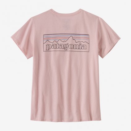 Patagonia W's P-6 Logo Responsibili Tee - P-6 Outline: Whisker Pink