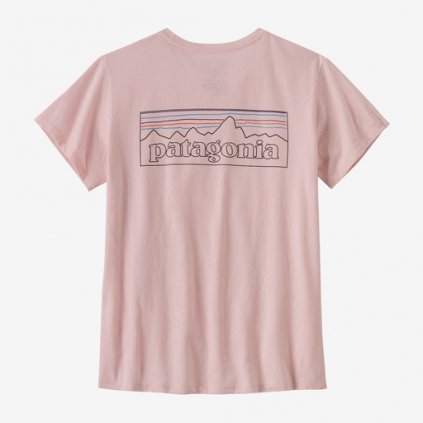 Patagonia W's P-6 Logo Responsibili Tee - P-6 Outline: Whisker Pink