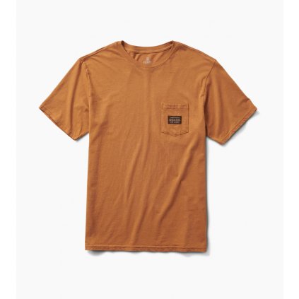 Roark Label Pocket Premium Tee - Pignoli Brown