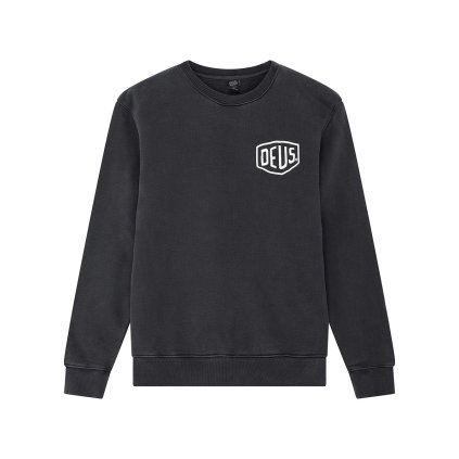 Deus Ex Machina Shield Garment Dyed Crew - Black
