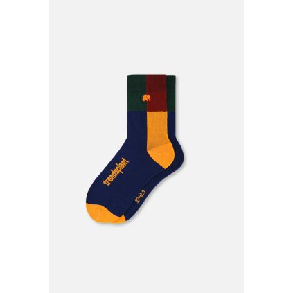 Trendsplant Color Block Light Crew Socks - Navy