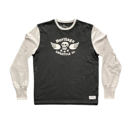 Age of Glory Genuine LS Tee - Washed Black / Off-white