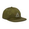 Huf Set Triple Triangle Snapback - Light Olive/White