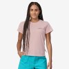 Patagonia W's P-6 Logo Responsibili Tee - P-6 Outline: Whisker Pink