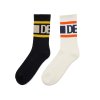 Deus Ex Machina Based Socks - Black Yellow/ White Orange - 2 Pack