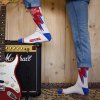 Age of Glory Bolt Socks - Off White Red Blue