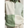 Trendsplant Women’s Color Block Quarter Zip Oversized Sweatshirt - Sea Glass