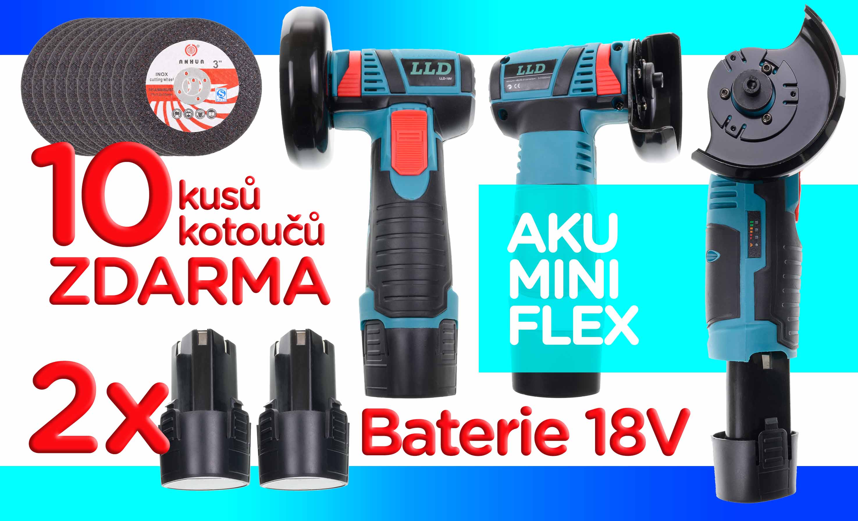 Aku úhlová bruska – Mini Flex 18V