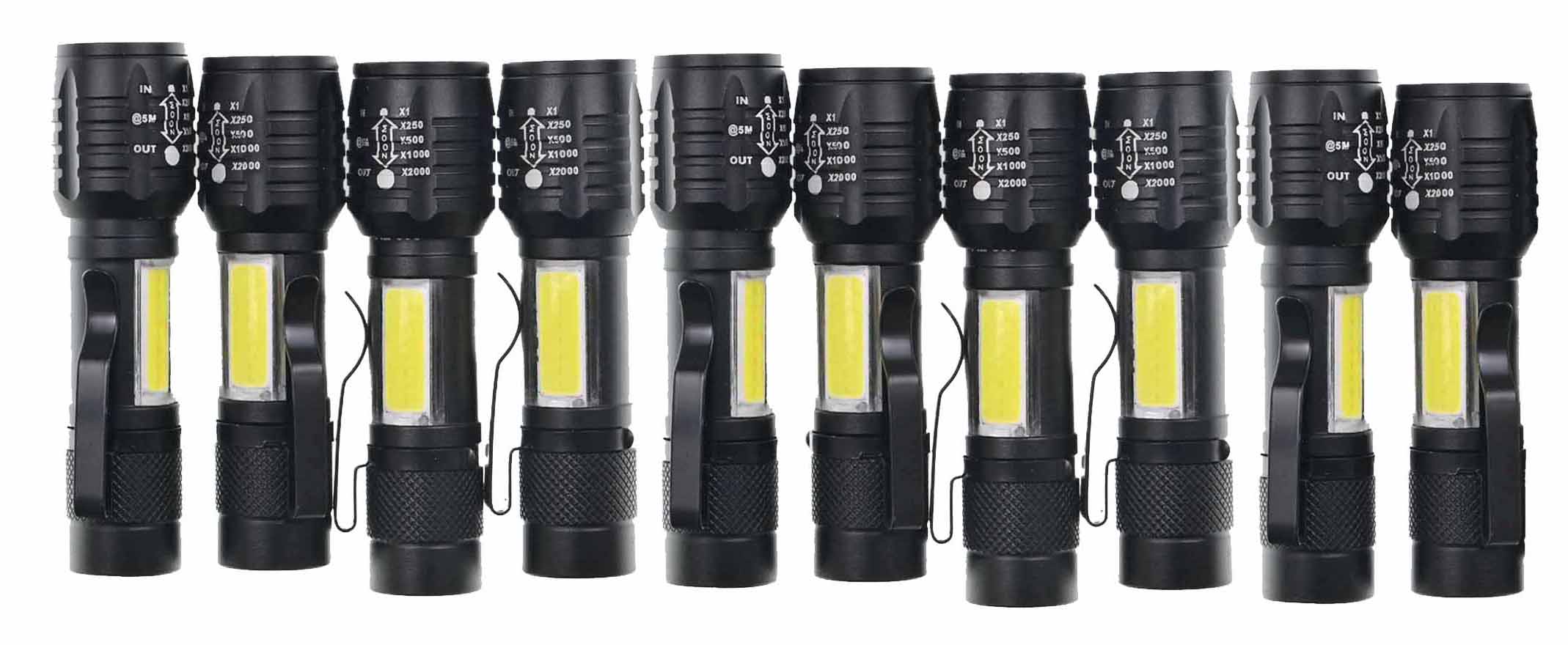 Výhodná sada 10 balení Kovových LED svítilen - baterky