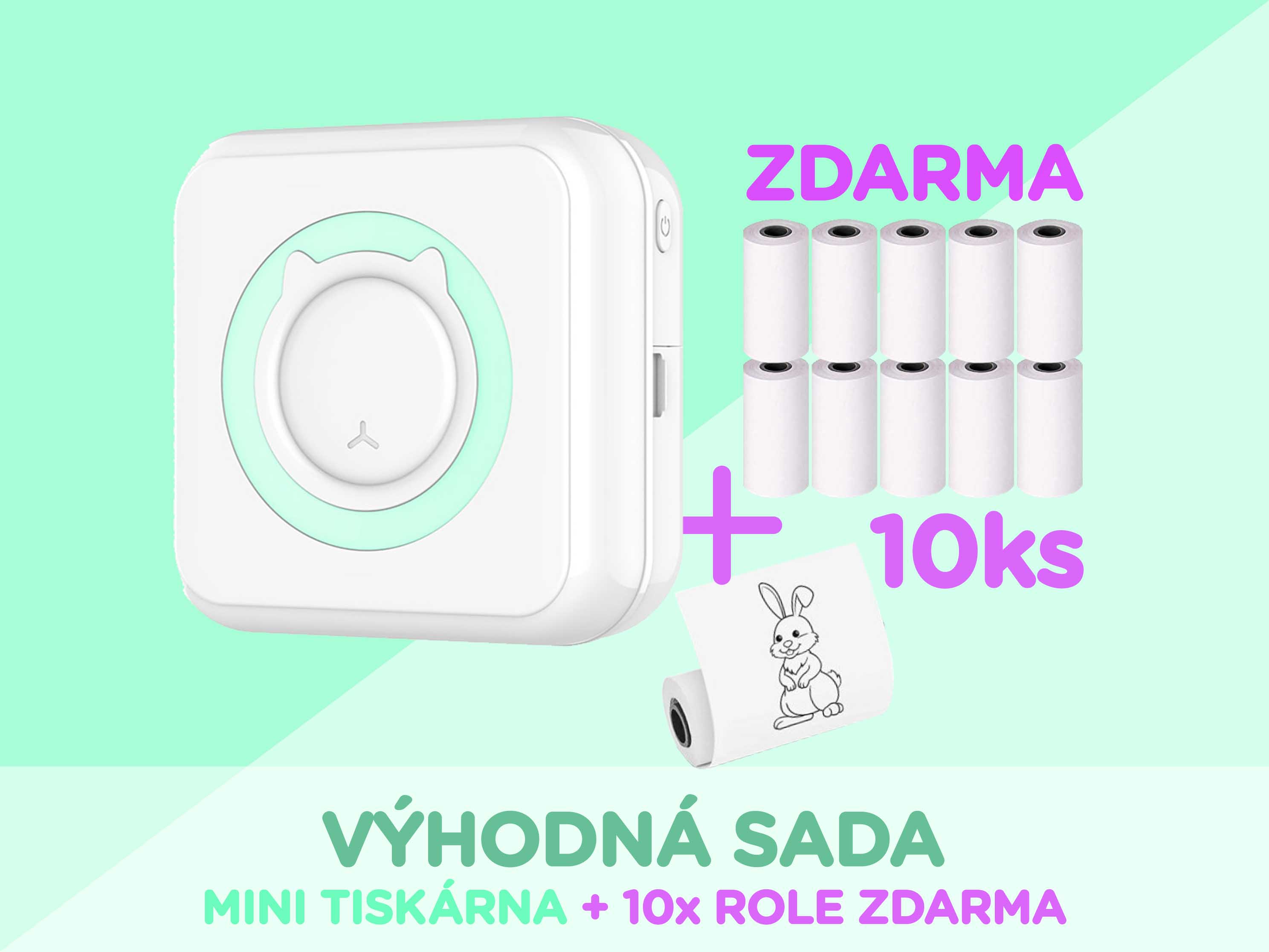 Náhradní role papíru pro přenosné Mini Smart Tiskárny 10ks