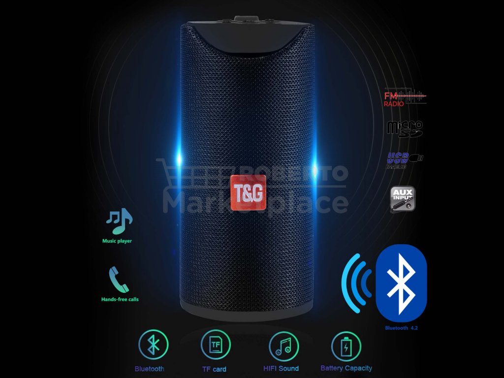 bezdratovy reproduktor bluetooth cerny 10w fm radio f22