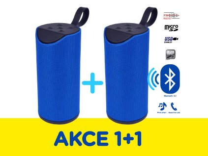 bezdratovy 2 baleni reproduktory bluetooth modry 10w fm radio f24
