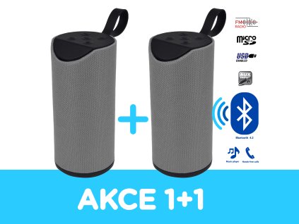 bezdratovy 2 baleni reproduktory bluetooth sedy 10w fm radio f22
