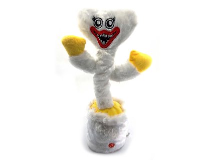 Huggy Wuggy Bílý | tančící - mluvící - hrající - svítící hračka|30 cm|USB