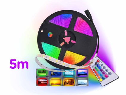 5m barevne led 230v 12v podsviceni pasove rgb dalkove ovladani FOYU f2b