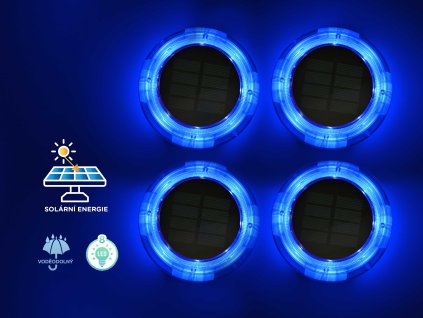 FOYU LED Solar Garden HIGHLIGHT lampa na zahradu modra 4ks f1