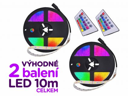 2 baleni 10m barevne led 230v 12v podsviceni pasove rgb dalkove ovladani FOYU f3