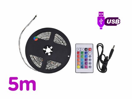 barevne 5m USB led podsviceni pasove rgb dalkove ovladani FOYU f1